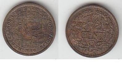 1/2 Cent Kupfer Münze Niederlande 1922