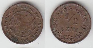 1/2 Cent Kupfer Münze Niederlande 1894