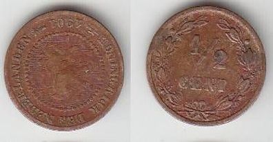 1/2 Cent Kupfer Münze Niederlande 1901