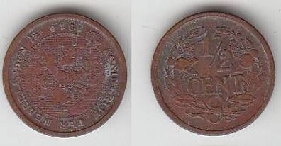 1/2 Cent Kupfer Münze Niederlande 1916