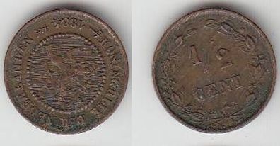 1/2 Cent Kupfer Münze Niederlande 1884