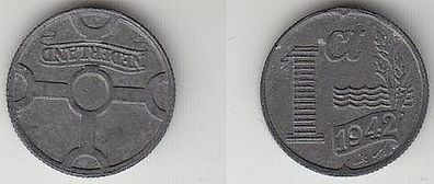1 Cent Zink Münze Niederlande 1942