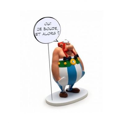Asterix - Obelix mit Sprechblase - OUI JE BOUDE? ET ALORS!