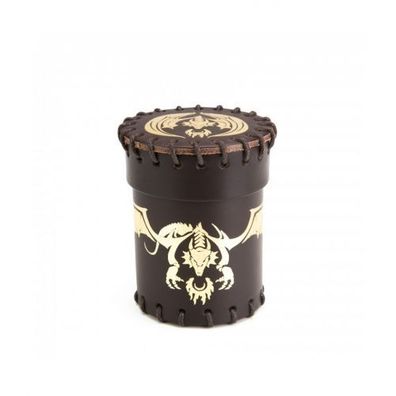 Flying Dragon Leather Dice Cup Brown & Golden