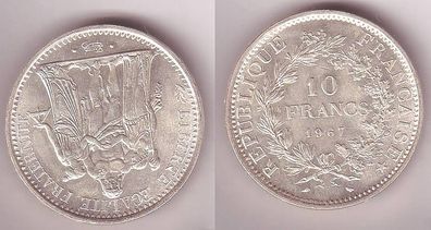 10 Franc Silber Münze Frankreich 1967