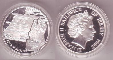 5 Pfund Silber Münze Jersey 2004 Eisenbahn