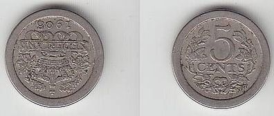 5 Cent Nickel Münze Niederlande 1908