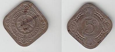5 Cent Nickel Münze Niederlande 1913
