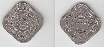 5 Cent Nickel Münze Niederlande 1923