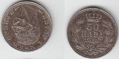50 Para Silber Münze Serbien 1915