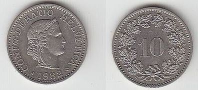 10 Rappen Nickel Münze Schweiz 1982