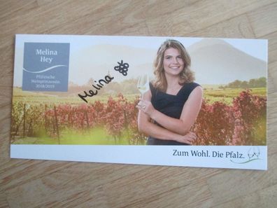 Pfälzische Weinprinzessin 2018/2019 Melina Hey - handsigniertes Autogramm!!!