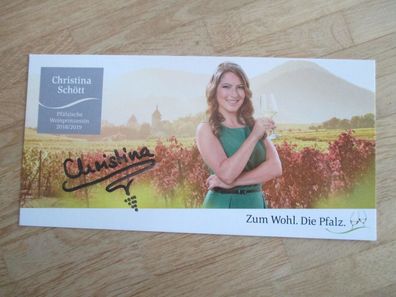 Pfälzische Weinprinzessin 2018/2019 Christina Schött - handsigniertes Autogramm!!!