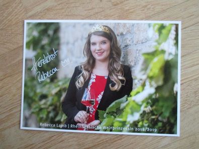 Rheinhessische Weinprinzessin 2018/2019 Rebecca Lamb - handsigniertes Autogramm!!!