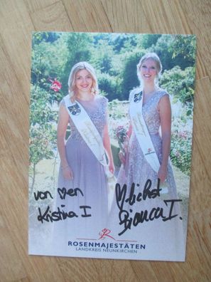 Neunkirchen Rosenmajestäten Bianca I. & Kristina I. - handsignierte Autogramme!!!