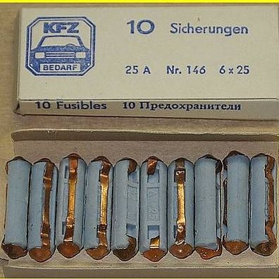 Posten - 30 alte KFZ Sicherungen 25 A - 6 x 25