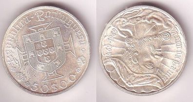 50 Escudos Silber Münze Portugal Vacco da Gama 1969