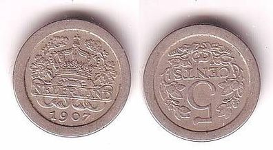 5 Cent Nickel Münze Niederlande 1907