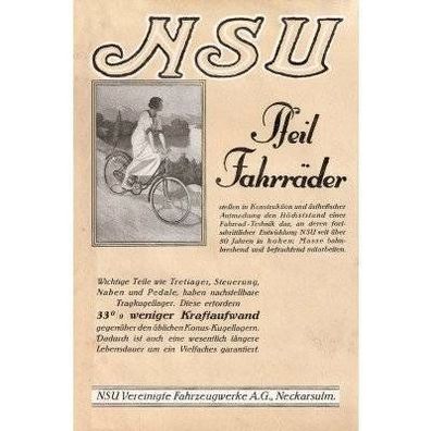 Farb-Poster NSU Pfeil-Fahrrad