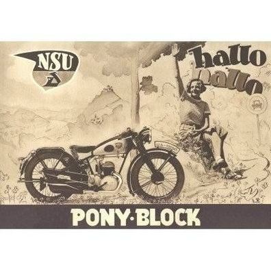 Farb-Poster NSU 201 ZD "Pony-Block" 1937