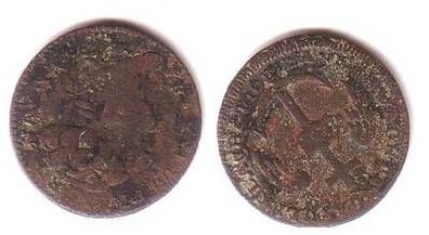 alte Kupfer Münze Frankreich ? um 1700