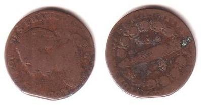 12 Deniers Kupfer Münze Frankreich 1791 D