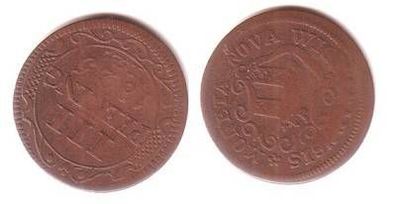 3 Pfennig Kupfer Münze Stadt Wismar 1825 IZ