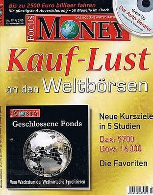Focus Money 47/2006 + Sonderbeil. "geschlossene Fonds"