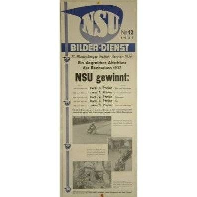NSU-Poster-Nachdruck Marienberger Dreieckrennen 1937