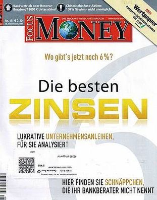 Focus Money 48/2009: Die besten Zinsen