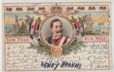 45942 Lithographie Ak Kaiser Wilhelm II 1900