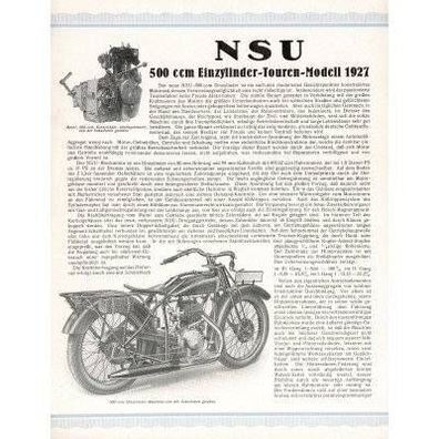 Farb-Poster NSU 501 T 1927