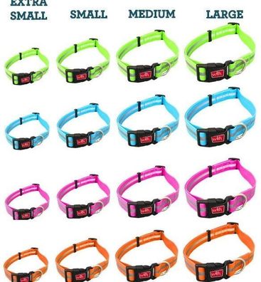 Wigzi Hundehalsband Halsung Halsband wasserdicht leicht reflektierend 4 Farben