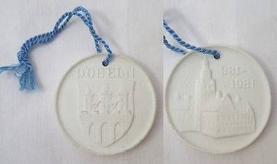 DDR Porzellan Medaille 1000 Jahre Stadt Döbeln 981-1981