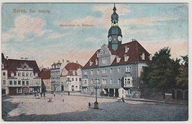 46034 Ak Borna bei Leipzig Marktplatz mit Rathaus 1911