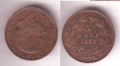 X Reis Kupfer Münze Portugal 1883
