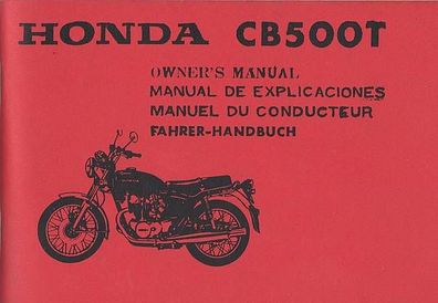 Handbuch Honda CB 500 T, Motorrad, Oldtimer, Klassiker