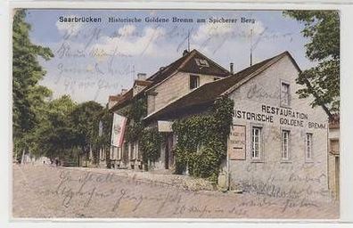 46311 Feldpost Ak Saarbrücken historische goldene Bremm 1914
