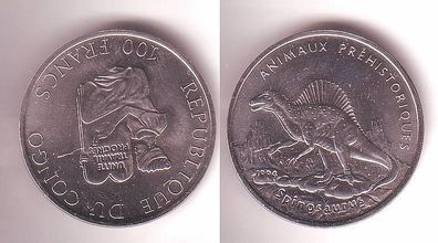 100 Francs Stahl Münze Republik Kongo 1994