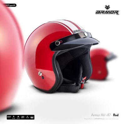 Motorrad Oldtimer Helm Jethelm Retro Braincap Redbike RB 450 Matt schwarz S-XL 