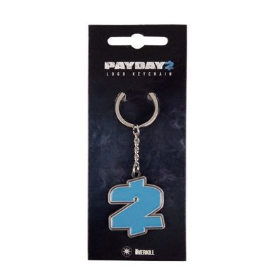Payday 2 Schlüsselanhänger aus Metall 2$ Logo blau NEU keychain NEW
