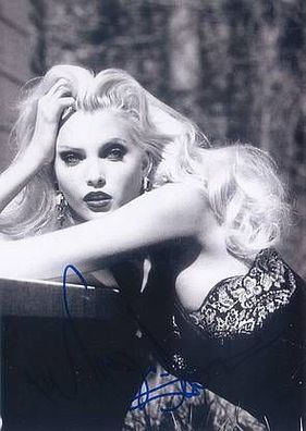 SEXY Original Autogramm NADJA Auermann auf Foto