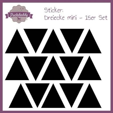 Puckdaddy Sticker Dreiecke schwarz mini - 15er Set