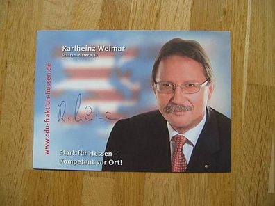 Hessen Minister Karlheinz Weimar handsign. Autogramm!!!