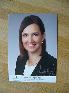 Sachsen-Anhalt Ministerin Prof. Dr. Angela Kolb - handsigniertes Autogramm!!!