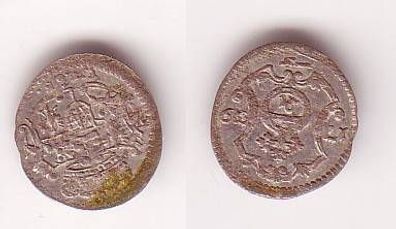 1 Pfennig Billon Münze Sachsen 1739 FwOF