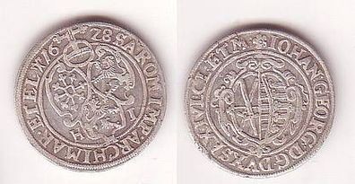 1/24 Taler Silber Münze Sachsen 1628 HI