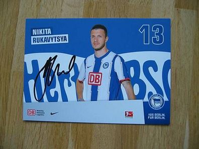 Hertha BSC Berlin Saison 11/12 Nikita Rukavytsya - handsigniertes Autogramm!!!