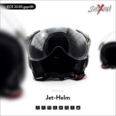 SOXON SP-325 MONO Snow - Jet-Helm Motorradhelm Roller Scooter weiß ECE XS-XL