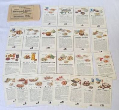 22 Sammelkarten Rezepte Werbung Gasküche um 1930